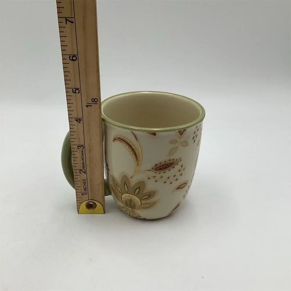 Jaclyn Smith Traditions Floral Ivory Ceramic‎ Mug Multicolor